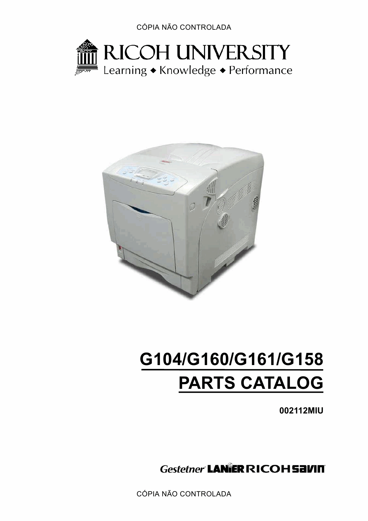 RICOH Aficio SP-C410DN C411DN C400DN CL4000DN G104 G160 G161 G158 Parts Catalog-1